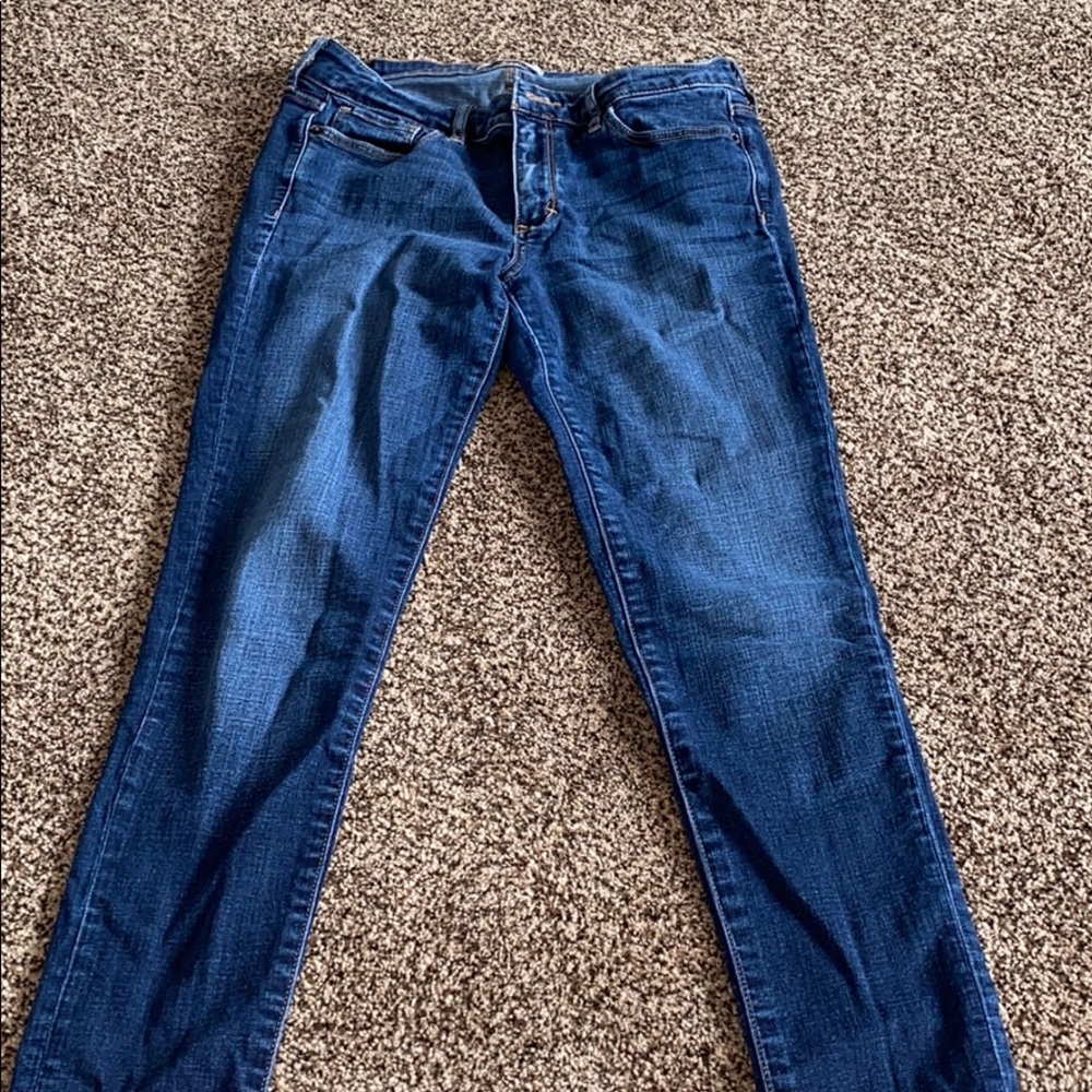 high waisted Dark wash abercrombie skinny jeans